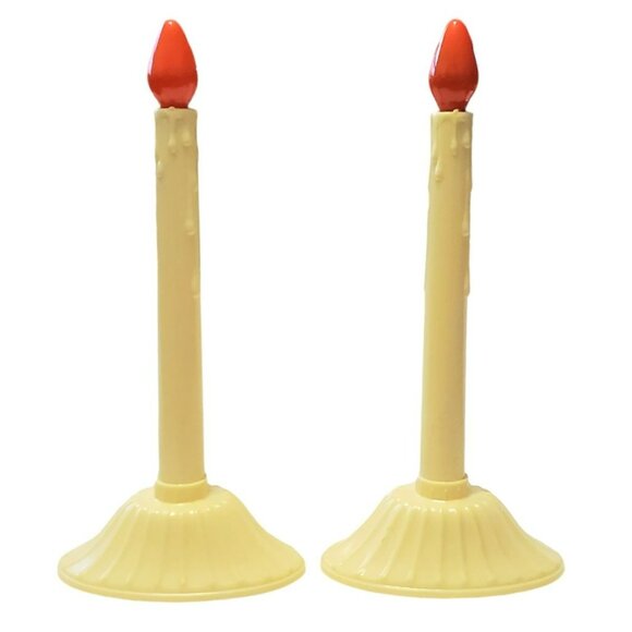 2 VTG NOMA Electric Candle Stick Wax Drips Window Decor Christmas Holiday Lights - Picture 3 of 7